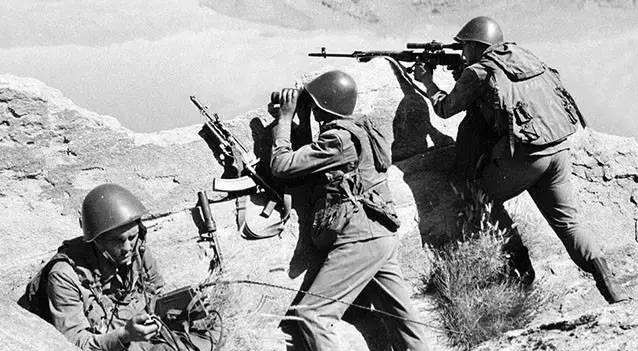 在阿富汗的苏军士兵