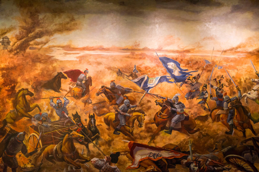 三国时期战争场景绘画