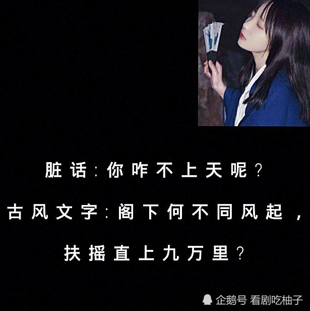 当脏话遇到古风文字扶摇直上九万里不算什么睡于棺笑尿了