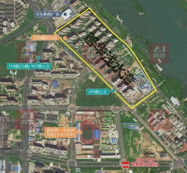 建业三路以南长安金茂府位于学府大道西北大学北门对面,占地83亩,规划