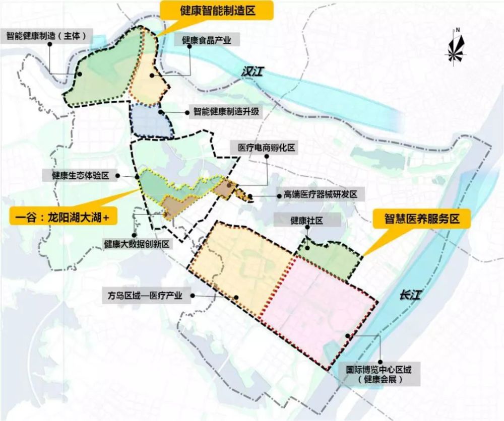 三區 漢陽大健康產業發展區空間佈局圖 漢陽大健康產業發展區位於