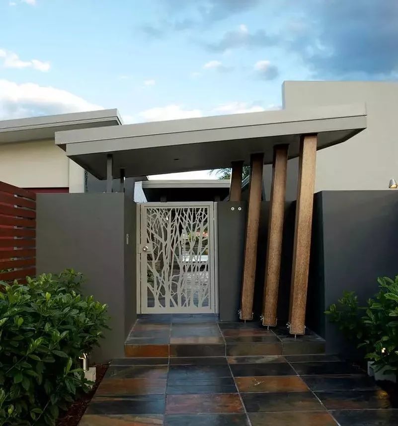 的线条和体块体现的是一种简约之美现代时尚的小院门现代简约型72款