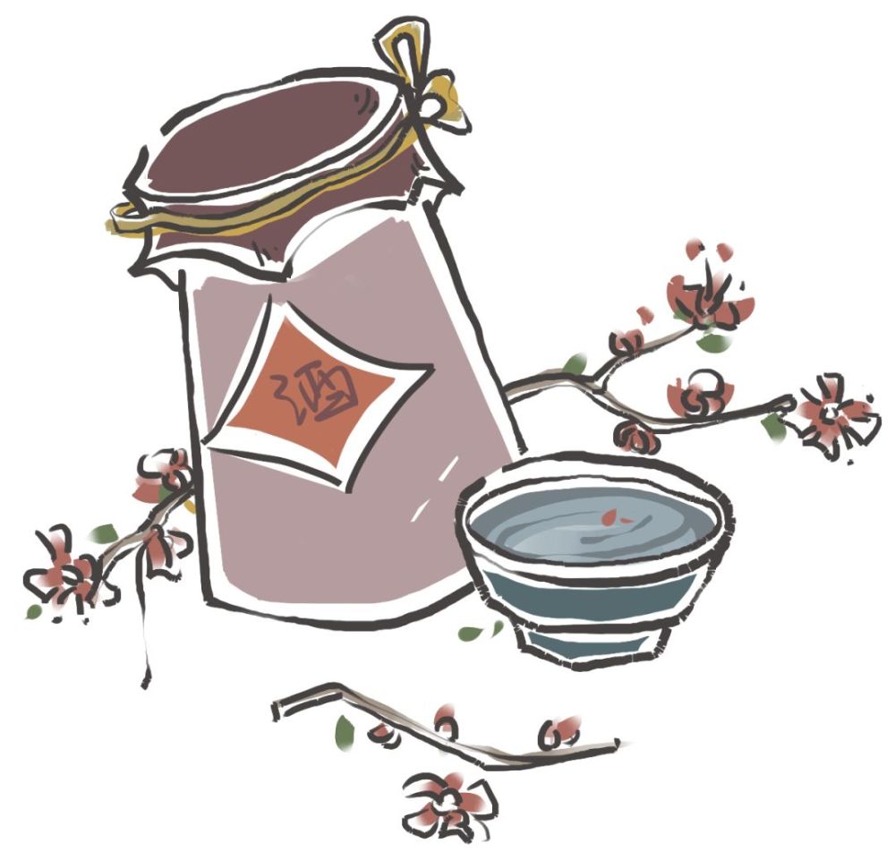 用梅花佐酒,有一道蜜渍梅花;用梅花煮粥,有梅粥;用梅花做醒酒汤