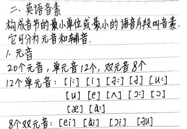 英语学霸整理的音标笔记,假期学一学,为开学打好基础!