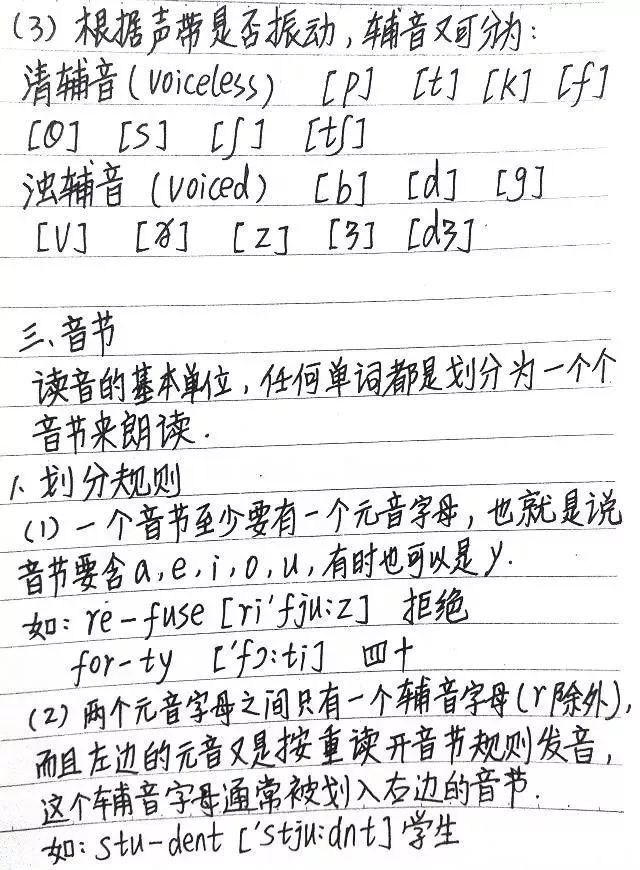 英语学霸整理的音标笔记,假期学一学,为开学打好基础!