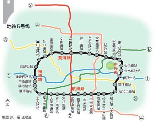 相比已開通的鄭州地鐵1號線,2號線和城郊線,5號線站點多,線路長,所以