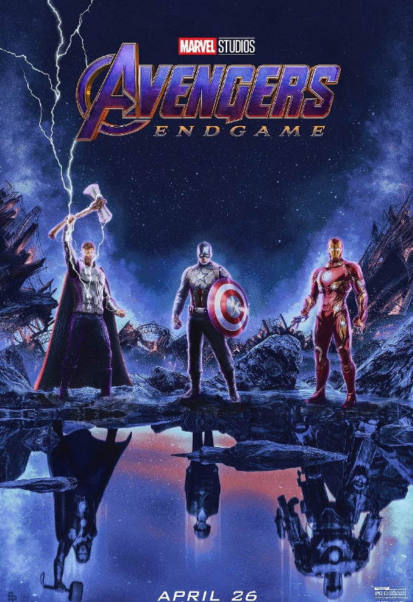 复联4最新艺术海报,正影是6位初代复仇者,倒影