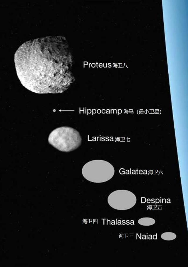 海王星卫星家族,共拥有十四颗卫星,海卫一和海卫八是最大的两颗