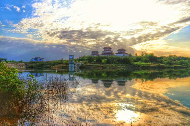 绝色绵阳梓潼凤凰水库霞光如火恰似人间仙境