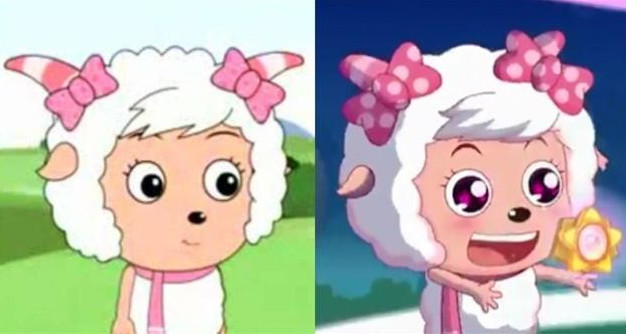 喜羊羊:新旧版本角色大对比,美羊羊q版可爱画风,灰太狼变小狗