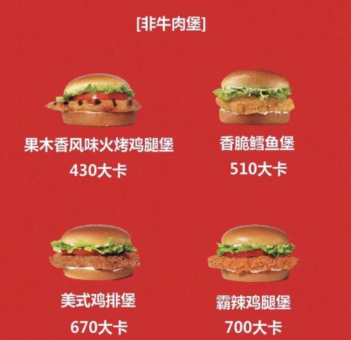 汉堡王热量一览表,汉堡王热量合集,热量