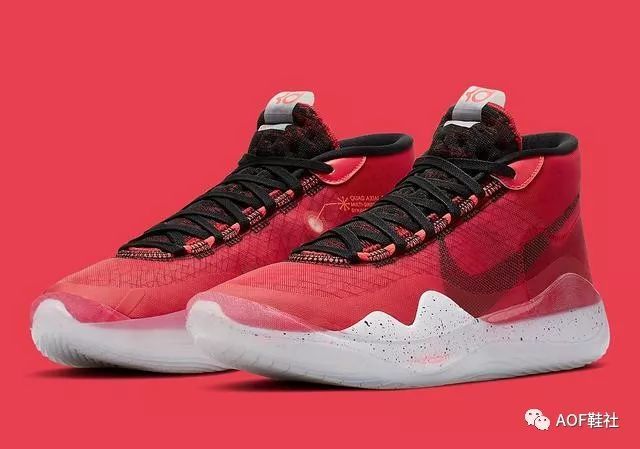 nike kd 12 "大学红"来了,这个颜色很好看!