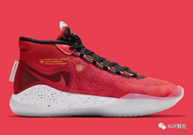 nike kd 12 "大学红"来了,这个颜色很好看!