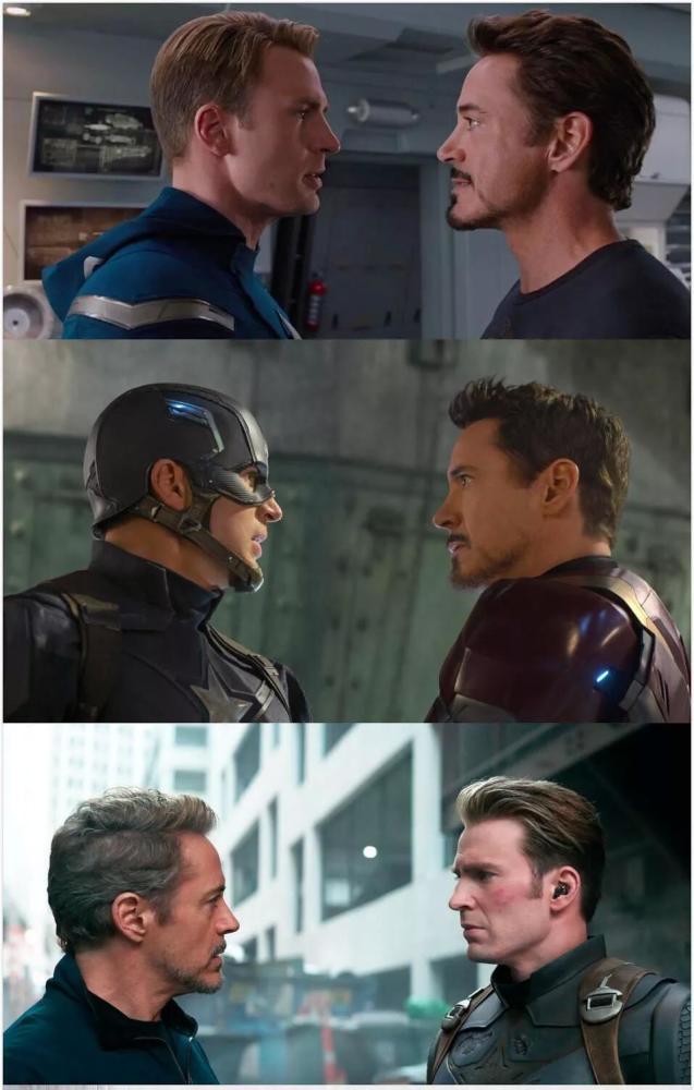 《复仇者联盟》系列中的双子星——钢铁侠与美国队长.图 / 网络