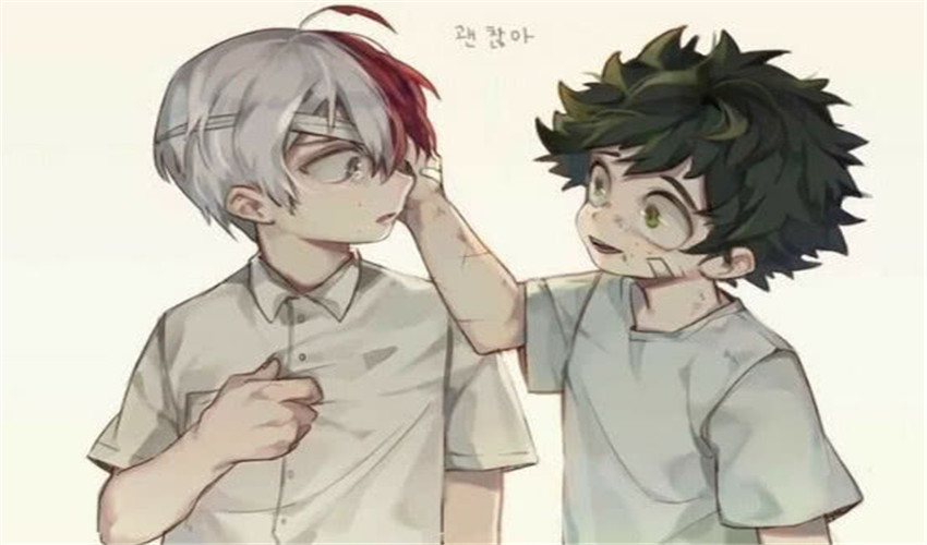 轰总和绿谷两人亲密无间,兄弟情万岁,《我的英雄学院》动漫壁纸