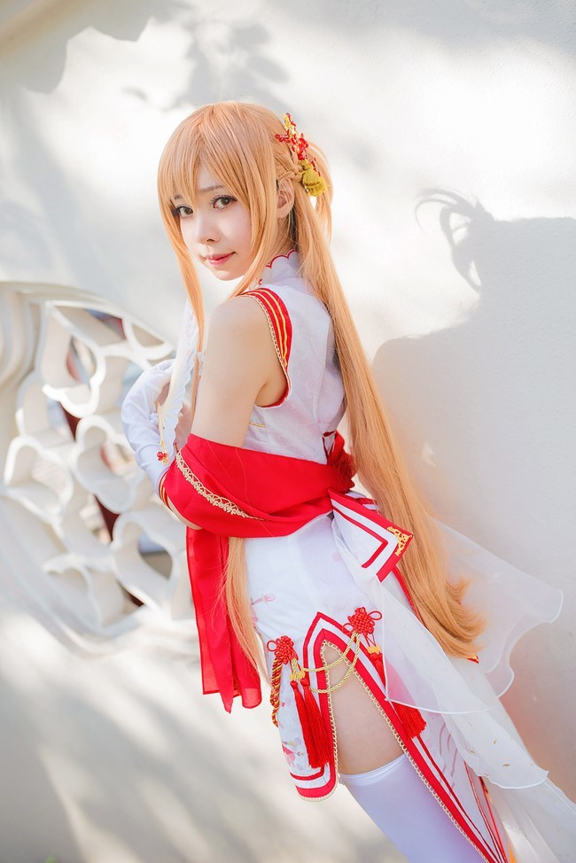 刀剑神域亚丝娜同人旗袍cosplay