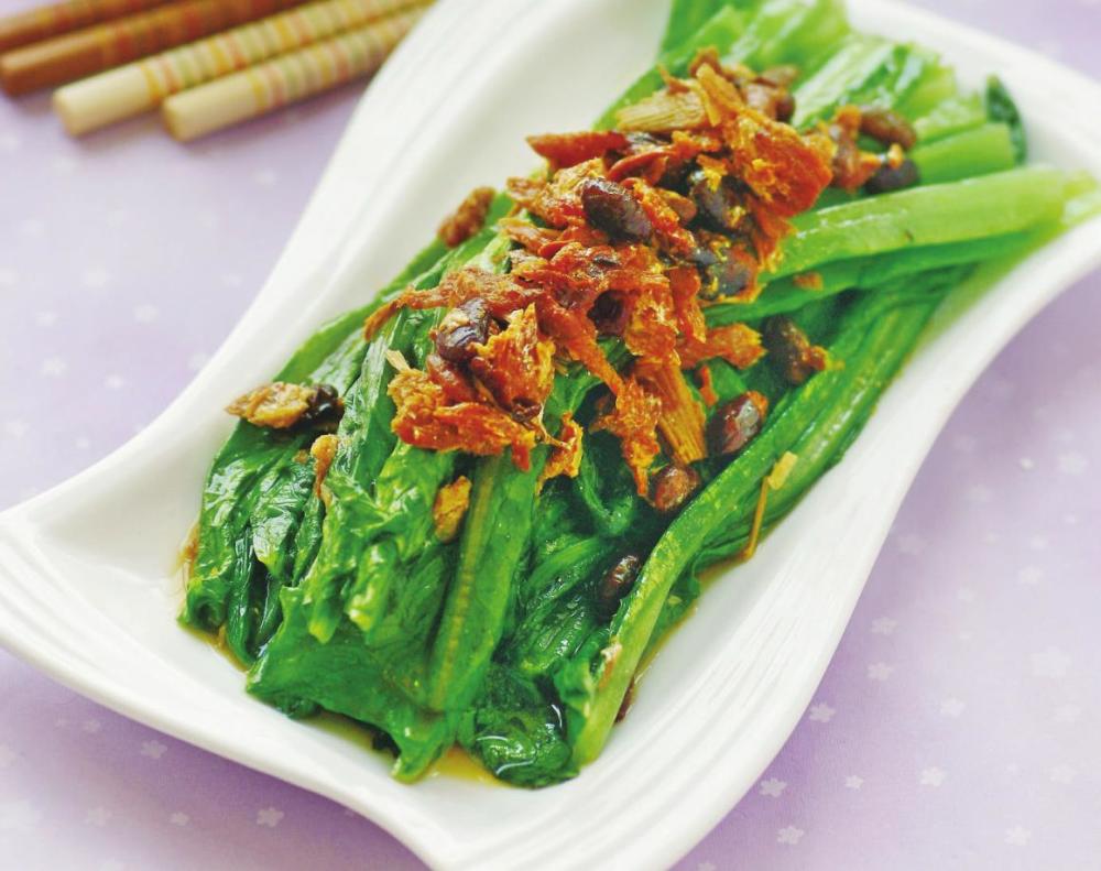 豆豉鲮鱼油麦菜做好啦