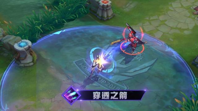 我们来看一下普攻特效,箭都有紫色的效果.