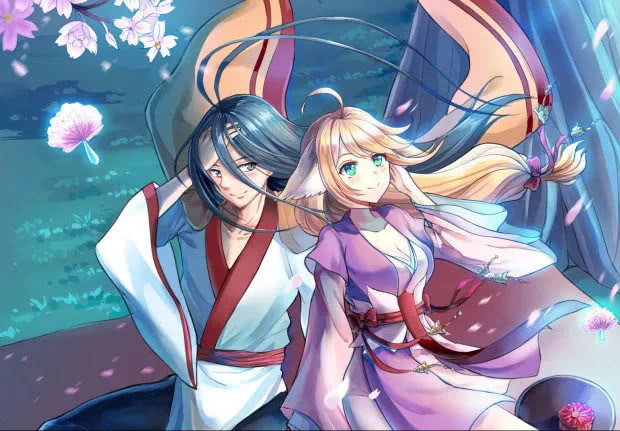 狐妖小红娘精美壁纸:在相思树下,东方月初和红红,白月初和苏苏