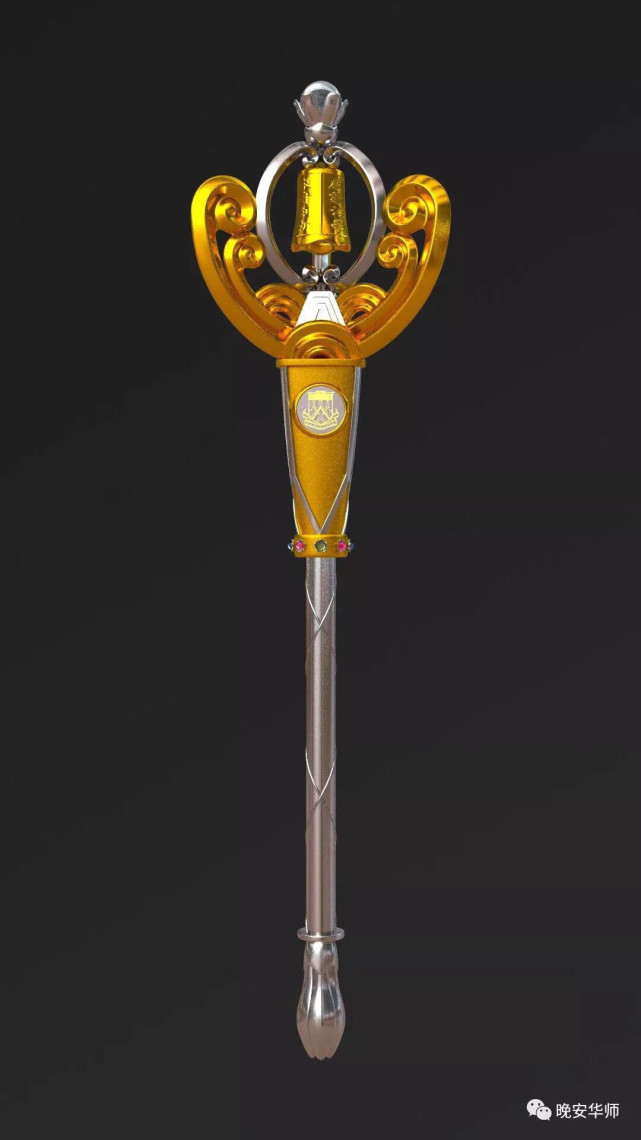 华师学术权杖设计方案二在异木棉花底座下方竖着排列的是三颗小圆钻