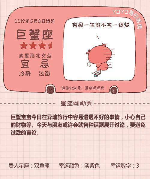5月8日星座运势 哪些星座财运满满有贵人相助 星座呦呦秀