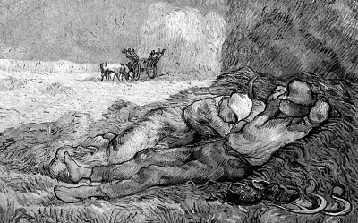 凡·高名作《午睡》 资料图片