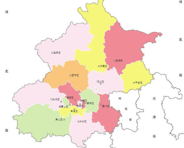 查看中国4个直辖市的行政区划,发现一个很
