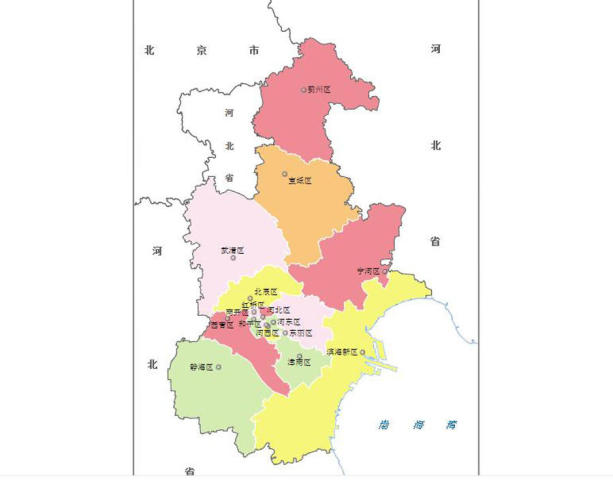 查看中国4个直辖市的行政区划,发现一个很