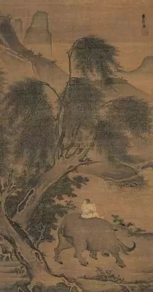 《斗牛图》纵44厘米,横40.8厘米,绢本册页,墨色.现藏台北故宫博物院