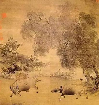 3厘米 (美)私人藏宋代 李唐 乳牛图宋 祁序 江山放牧图戴嵩 牧牛图