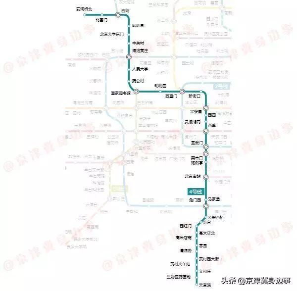 实用!2019北京地铁4号线换乘线路图和首末车
