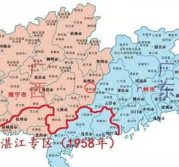 河南河北以黃河為界,廣東廣西以什麼為界?