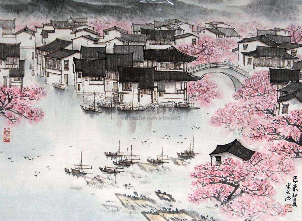 秦观|秦观水平很高的一首诗，只是那么淡淡着笔，美得犹如一幅山水画