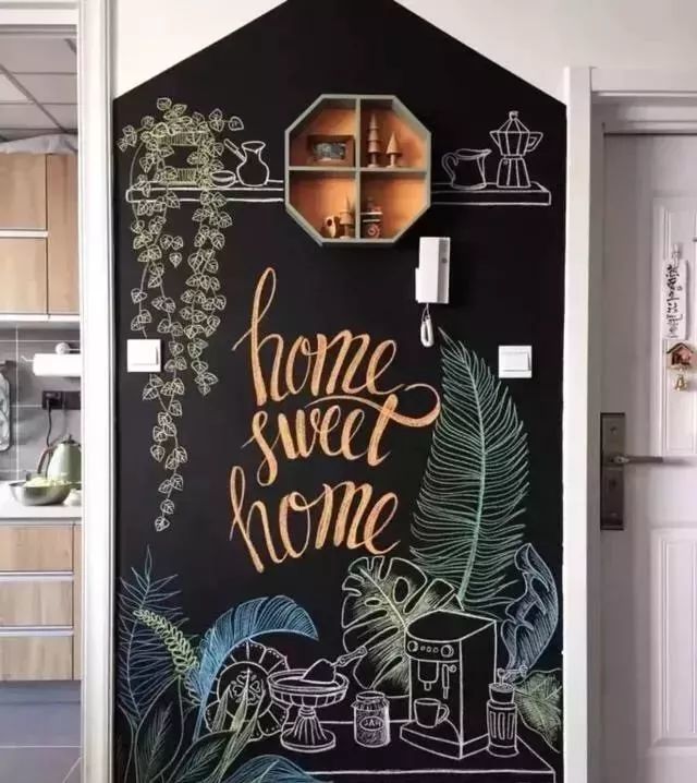 黑板墙真是太好看了,装在哪里都行,文艺范十足