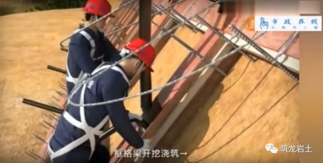 高速公路边坡锚杆或锚索框格梁施工工艺动画演示，非常详细！