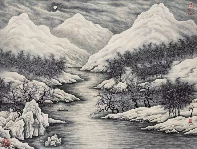 陶冷月雪景作品欣赏