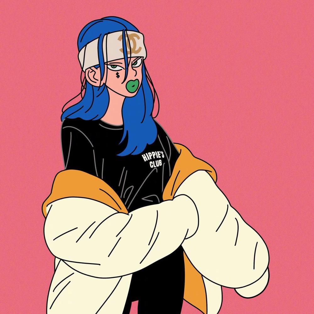 嬉皮手绘个性头像:当看到大海,就不会再在意池塘的是非了