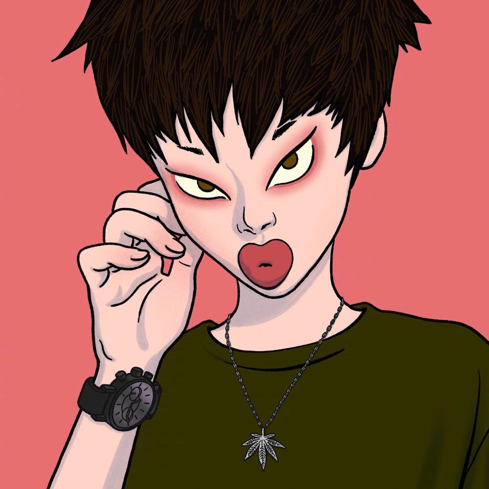 嬉皮手绘个性头像:当看到大海,就不会再在意池塘的是非了