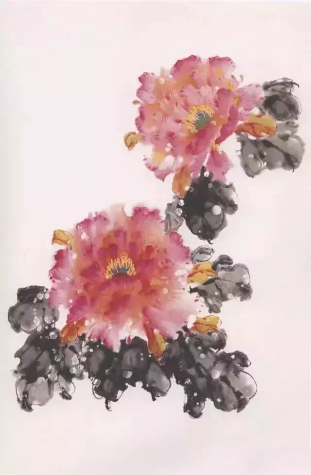 牡丹|彩墨牡丹这样画