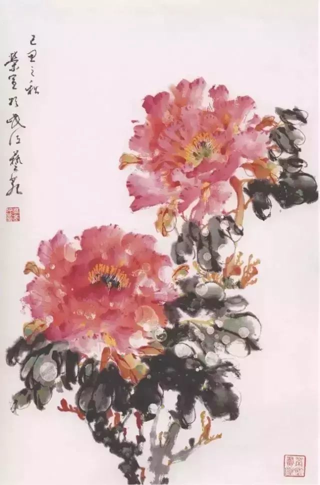 牡丹|彩墨牡丹这样画
