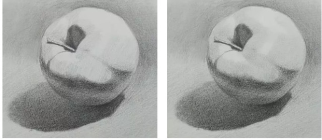 素描零基础入门教学-苹果素描详解,重点结构知