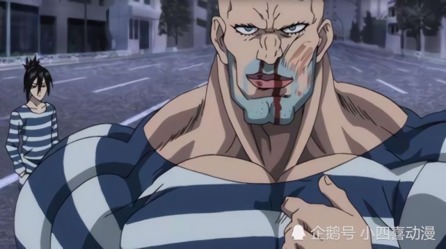 一拳超人四个肌肉男,邦古的肌肉夸张,黑光一抹黑,他的线条分明