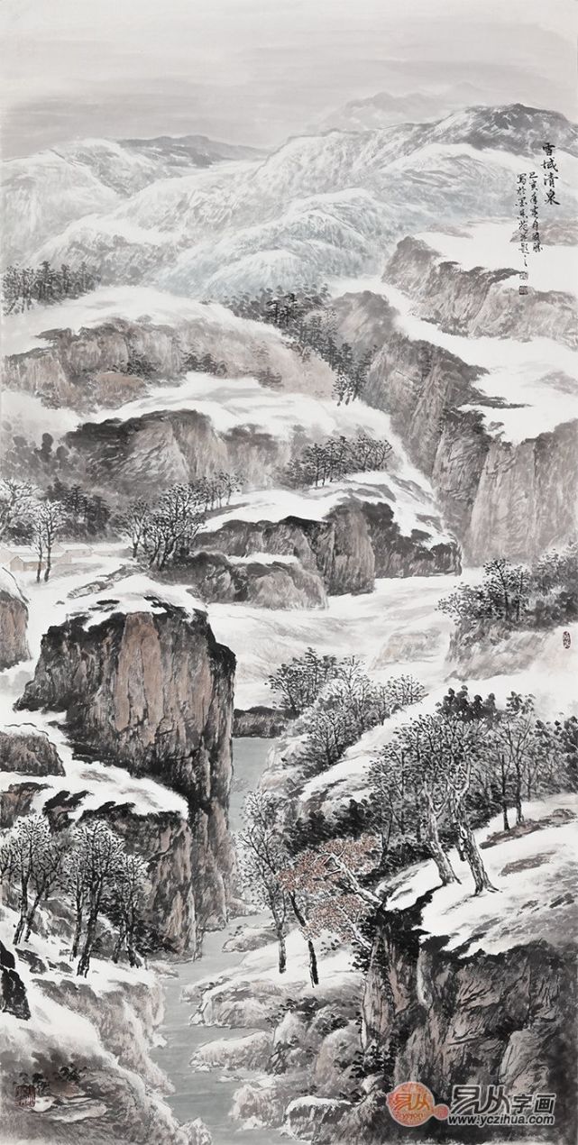 艺术国画品赏画家李国胜国画雪作品欣赏