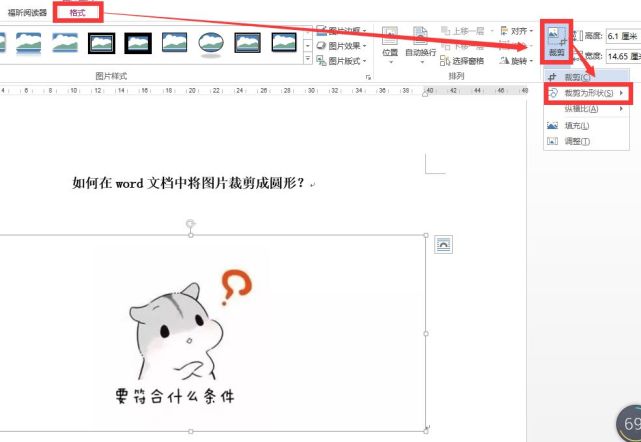 word神技能如何在word文档中将图片裁剪成圆形