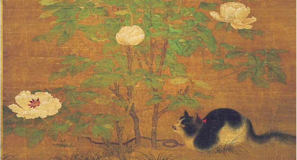 《富贵花狸图》中的狸猫
