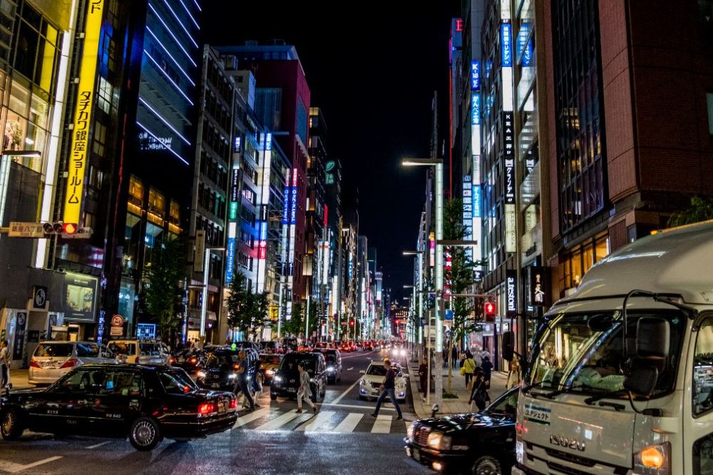 日本东京银座实拍 世界三大繁华中心之一