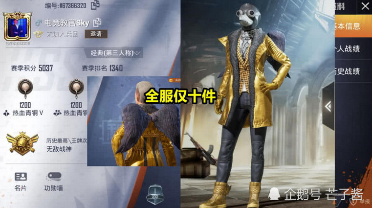 和平精英:至尊金龙有2种规格!衣服后有黑色翅膀,全服仅10件