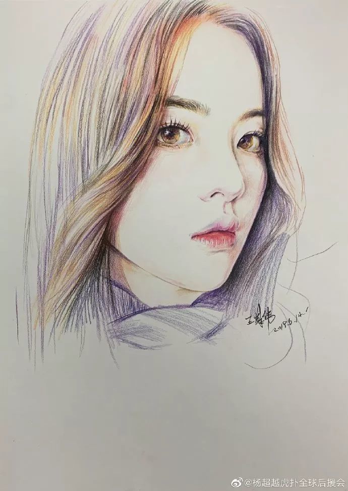 杨超越|这样的画作，秒杀美颜相机！