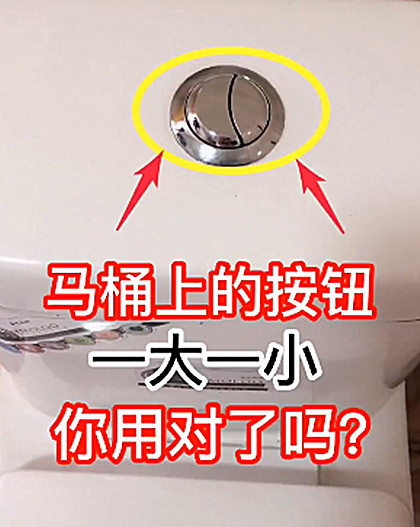 上了二十多年厕所,才知道马桶上一大一小按钮要这样按,长见识了