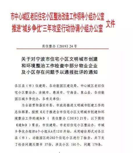 15家物业公司被通报 宁波给住宅小区环境整治开 处方